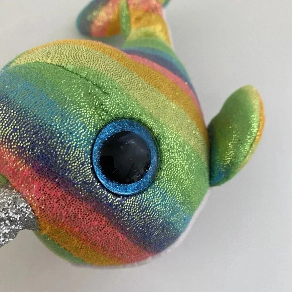 TY Beanie Boos NORI the Narwhal Unicorn Whale (6" Inch) Plush Stuffed Toy - Picture 5 of 8